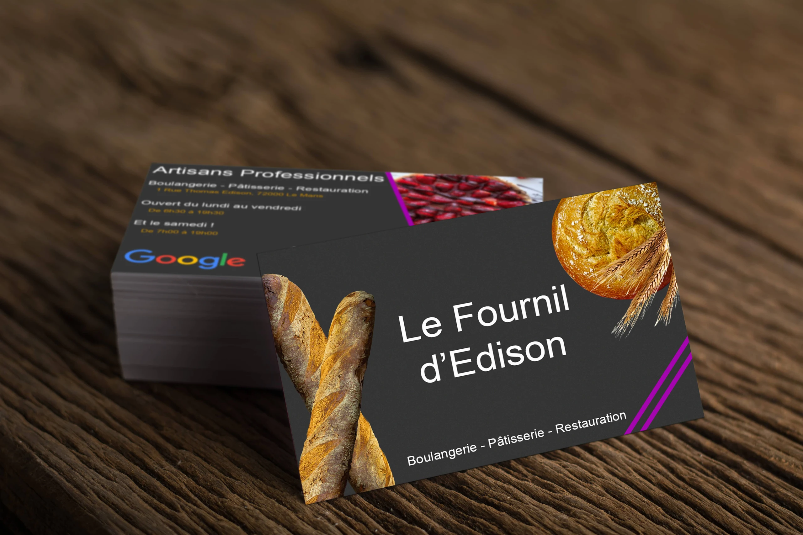 Cartes de visite Boulangerie Edison